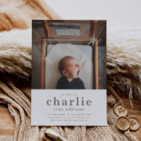 Simple Photo Birth Announcement | Boy's Birth