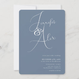 Convite Simple Script Minimalist Photo Collage Wedding