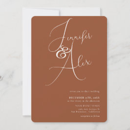 Convite Simple Script Minimalist Photo Collage Wedding
