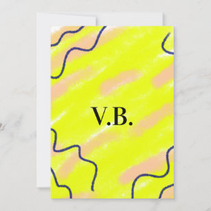 Convite Simple solid color add name text monogram yellow