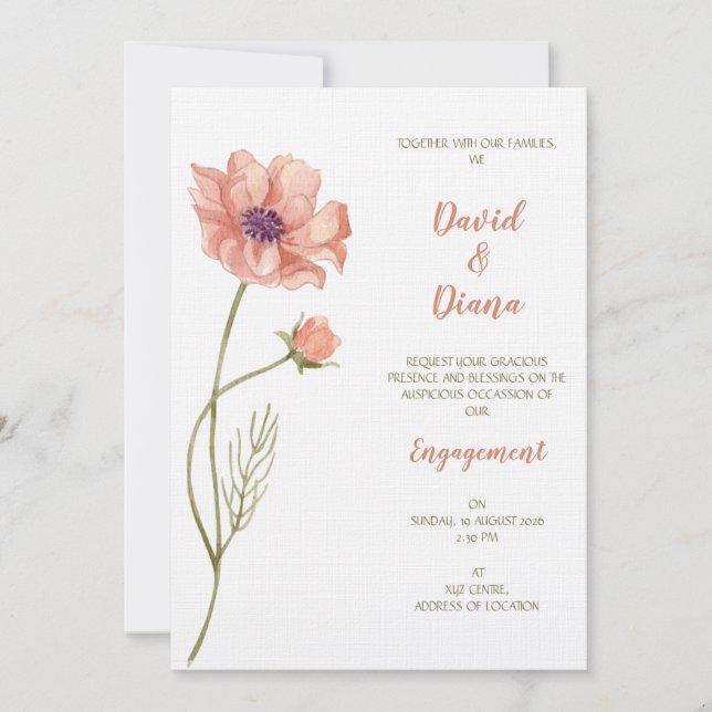Convite Simple Wedding invitation (Frente)