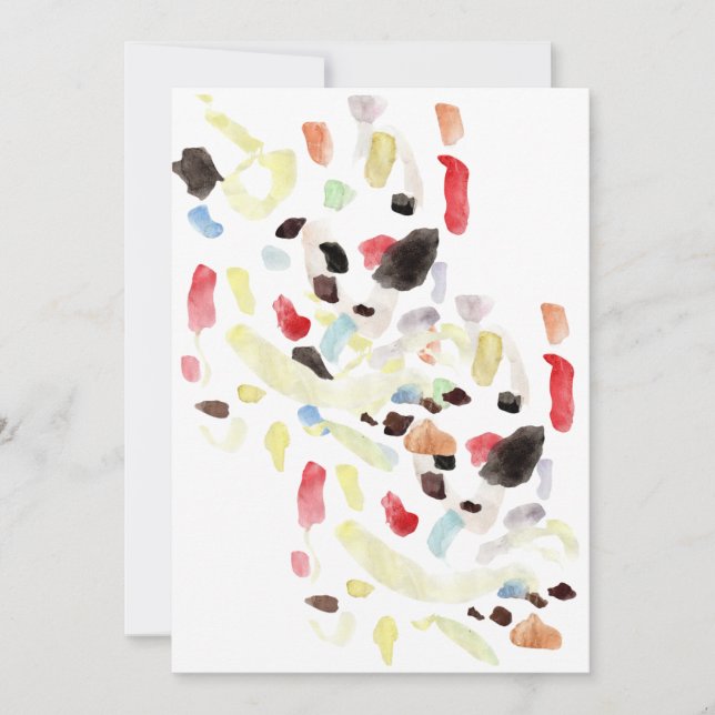 Convite Simples Abstrato Colorido Moderno (Frente)