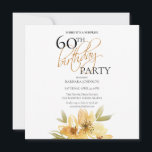Convite Simples Amarelo Surpresa Amarelo Floral 60º Aniver<br><div class="desc">Simples Surpresa Amarelo Amarelo Floral 60º Convite de Aniversário</div>