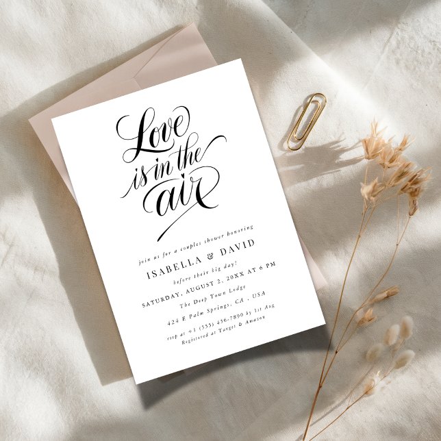 Convite Simples Amor Moderno Está no Ar Chá de Casal (Criador carregado)