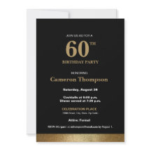 Simples aniversário Dourado preto 60