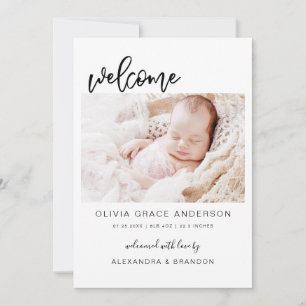 Convite Simples Baby Announce Photo Collage Modern