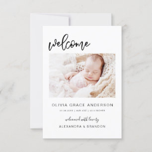 Convite Simples Baby Announce Photo Collage Modern