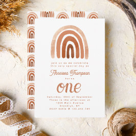 Convite Simples Boho Arco-Íris Terra Tom A Qualquer Ano An