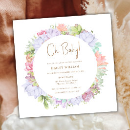 Convite Simples Boho Cactus Desert Oh Chá de fraldas