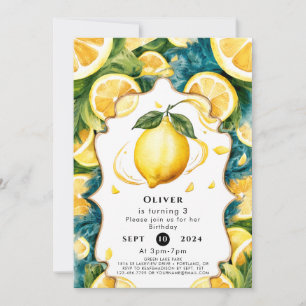Convite Simples Boho Lemon Birthday