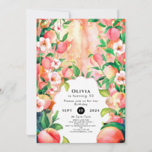 Convite Simples Boho Peach Birthday
