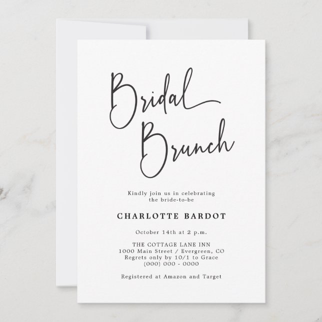 Convite Simples Brunch Nupcial (Frente)