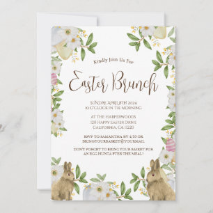 Convite Simples caçada de ovos para brunch com páscoa de c