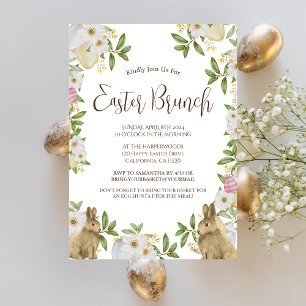 Convite Simples caçada de ovos para brunch com páscoa de c
