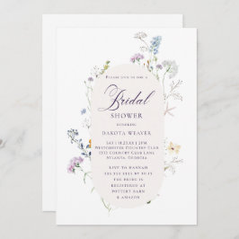 Convite Simples Caligrafia Floral Chá de panela