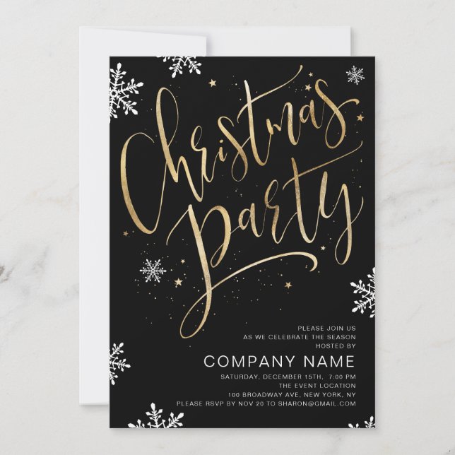 Convite Simples caligrafia manuscrita Festa de Natal (Frente)
