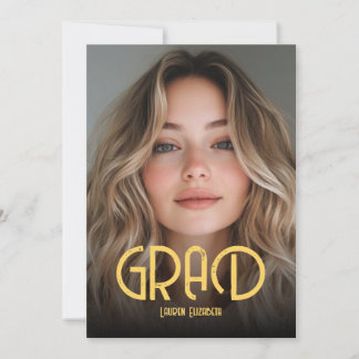 Convite Simples Caligrafia Moderna Foto Graduação