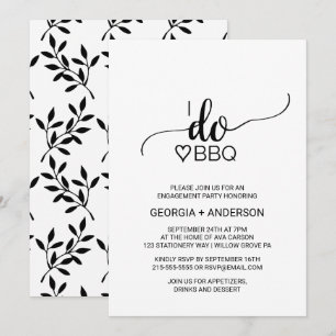 Convite Simples Caligrafia Negra Eu CHURRASCO