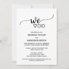 Convite Simples Caligrafia Preta Nós Fizemos