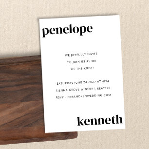 Convite Simples Casamento Branca Branca Moderno De Bicho T