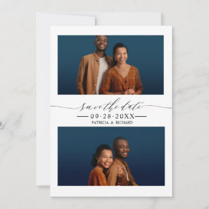 Convite Simples Casamento Chic Salve A Colagem De Foto Dat