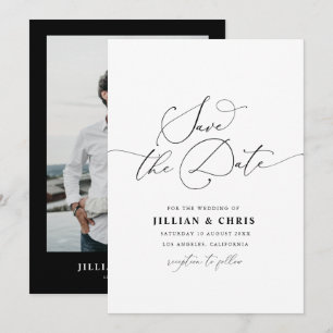 Convite Simples casamento de script elegante