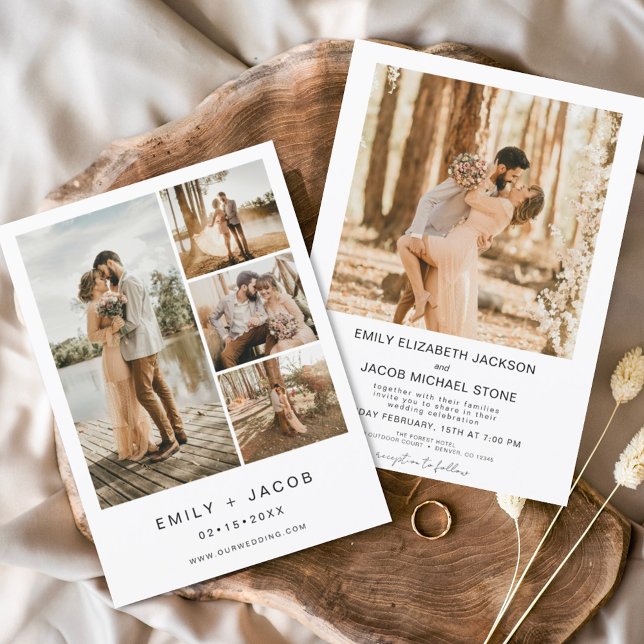 Convite Simples Casamento Elegante Moderno Minimalista (Criador carregado)