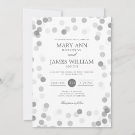Convite Simples Casamento Moderno Silver Confetti