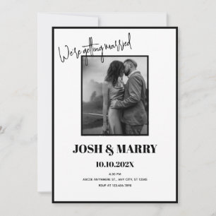 Convite Simples casamento preto e branco
