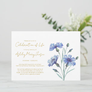 Convite Simples Celebração de Vida com Centaurea