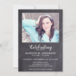 Convite Simples Celebração Do Funeral De Fotografias Do 