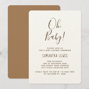 Convite Simples Chá de fraldas Neutro de Gênero Moderno 