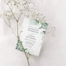 Simples Chic Eucalyptus Lavar Casamento Verde Dour