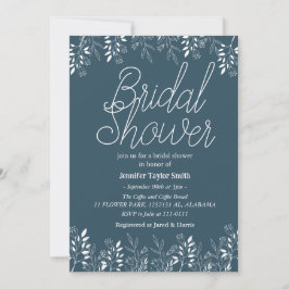 Convite simples & chique floral Chá de Noiva das Flores Si