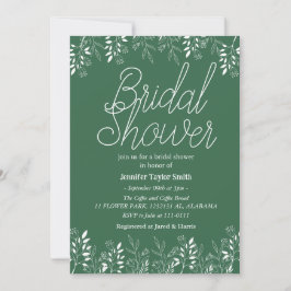 Convite simples & chique  floral Festa de Chá de Noiva Flo