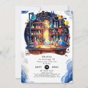 Convite Simples Cientista de Diversão de Ciências Aniversá