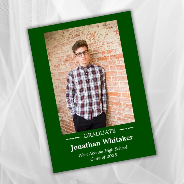 Convite Simples Clássico Verde de Foto para Adicionar Grad (Criador carregado)