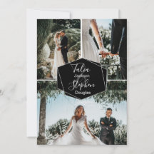 Simples colagem de fotos de casamento em preto ele