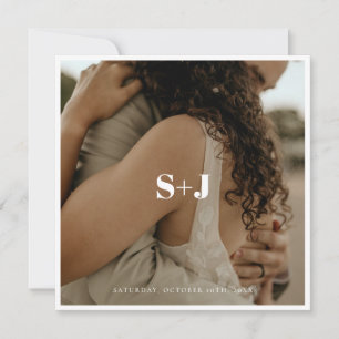 Convite Simples Cores Elegante Texto e Foto Salvar a Data 