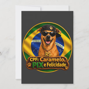 Convite Simples CPF Caramelo PIX e Felicidade