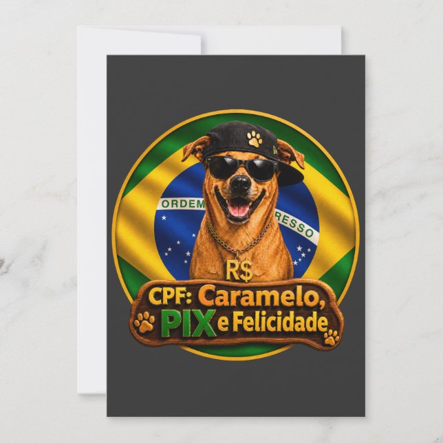 Convite Simples CPF Caramelo PIX e Felicidade (Frente)