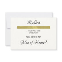 Simples Creme e Dourado Serás Meu Homem de Honra