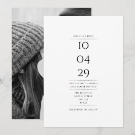 Convite Simples Data Especial Foto Casamento Elegante