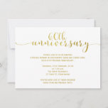 Convite Simples de 60 Aniversário de Casamento<br><div class="desc">Este falso convite para o aniversário de casamento do dia 6 de maio apresenta um texto falsa de caligrafia em ouro, em um fundo branco. O verso do convite é preto com algum texto falsa de caligrafia e uma borda fina de ouro. Ideal para alguém que procura um simples convite...</div>