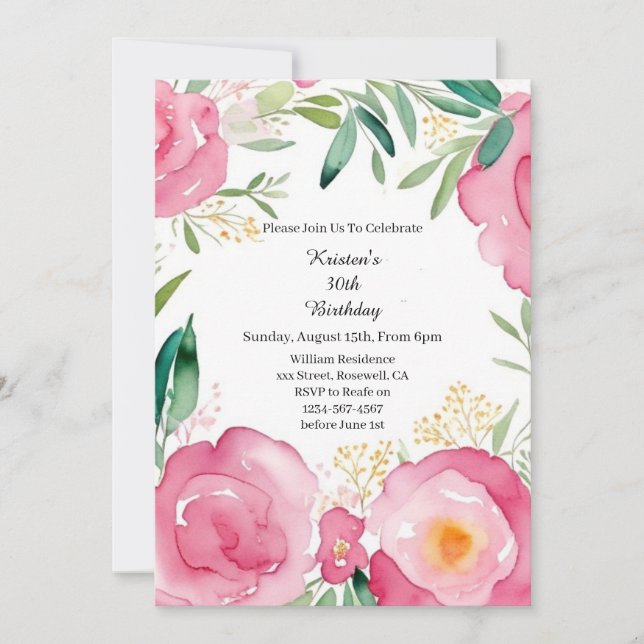 Convite Simples de Aniversário (Frente)