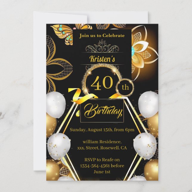 Convite Simples de Aniversário (Frente)