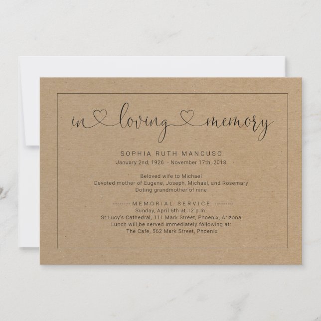 Convite Simples De Anúncio Funeral Russo (Frente)