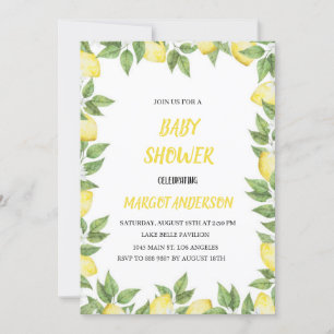 CONVITE SIMPLES DE BABYSHOWER DE LEMÕES