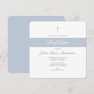 Convite simples de batismo de elegância - Rapazes