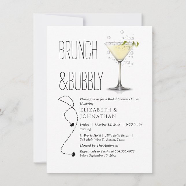 Convite Simples de Brunch e Espumante (Frente)